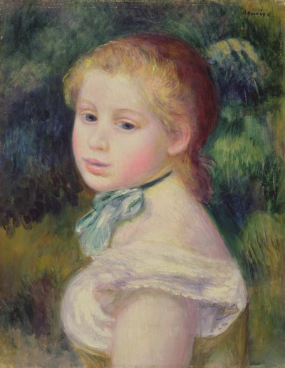 Cabeza de una niña, 1885 de Pierre Auguste Renoir